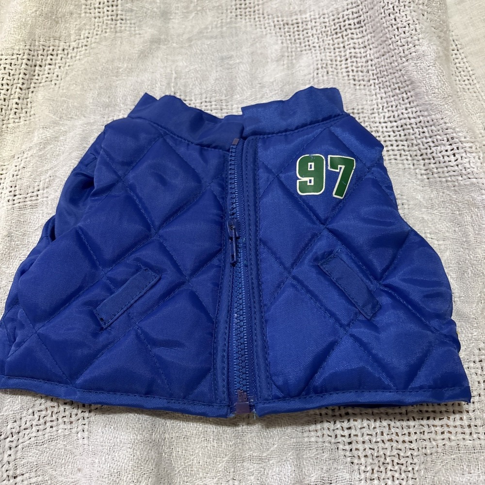 Build A Bear‎ Vest Blue 97 Puffy Quilted Winter Zipper Jacket